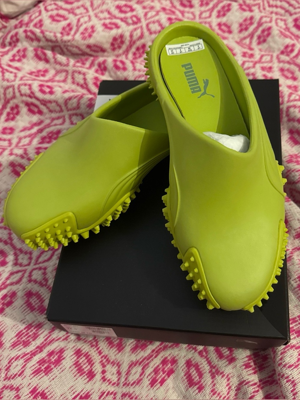 Puma Mostro Neon Lime Slip-On Clog Mules